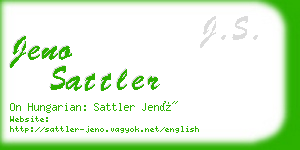 jeno sattler business card